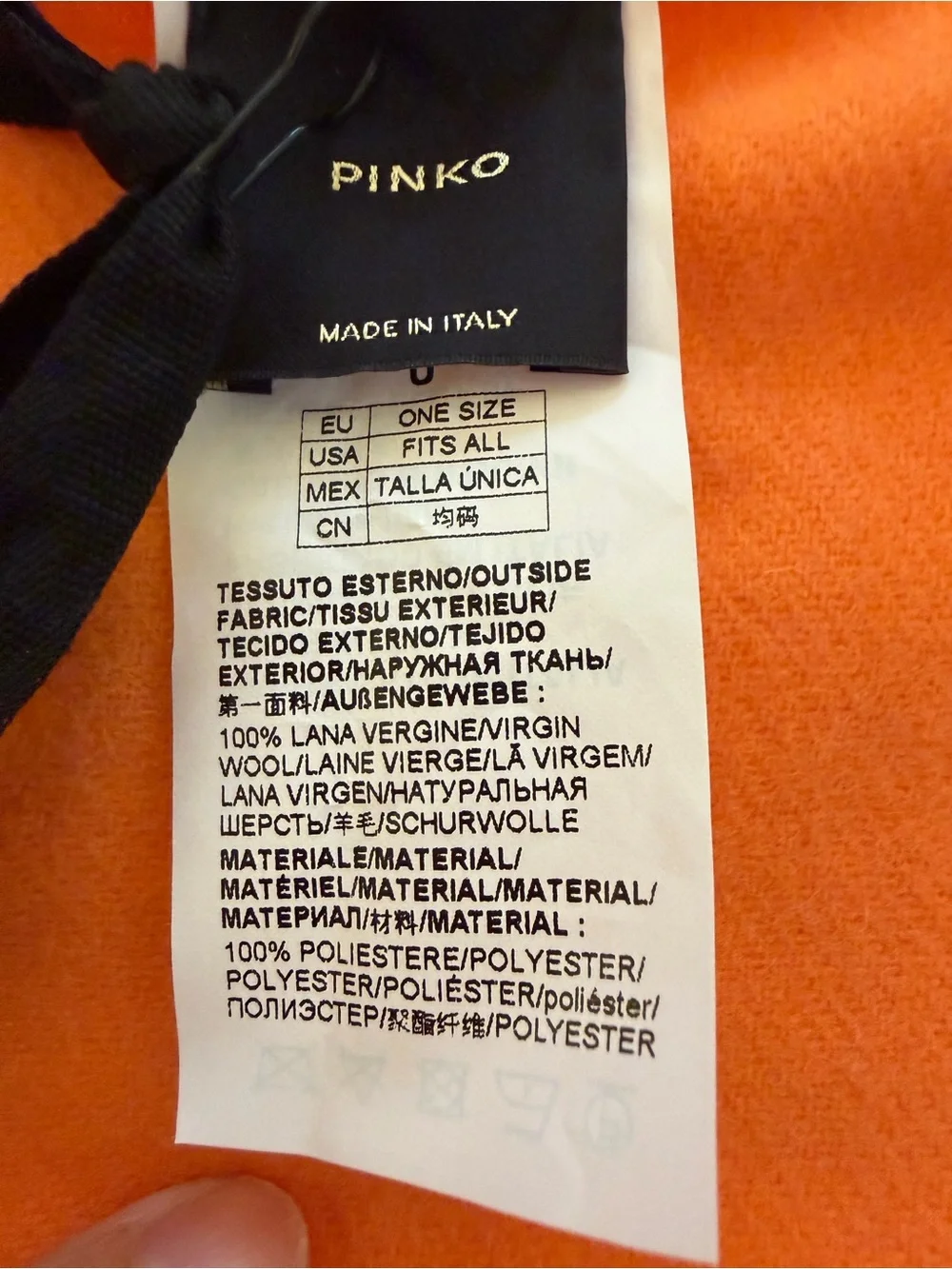 Pinko Bright Orange Fringe Swim Sarong Wrap